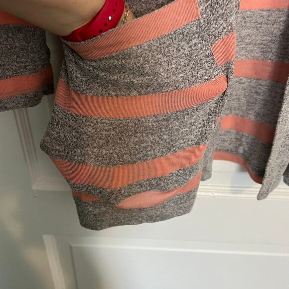 Mod  Lusive open front long line cardigan gray peach S - Picture 4 of 7
